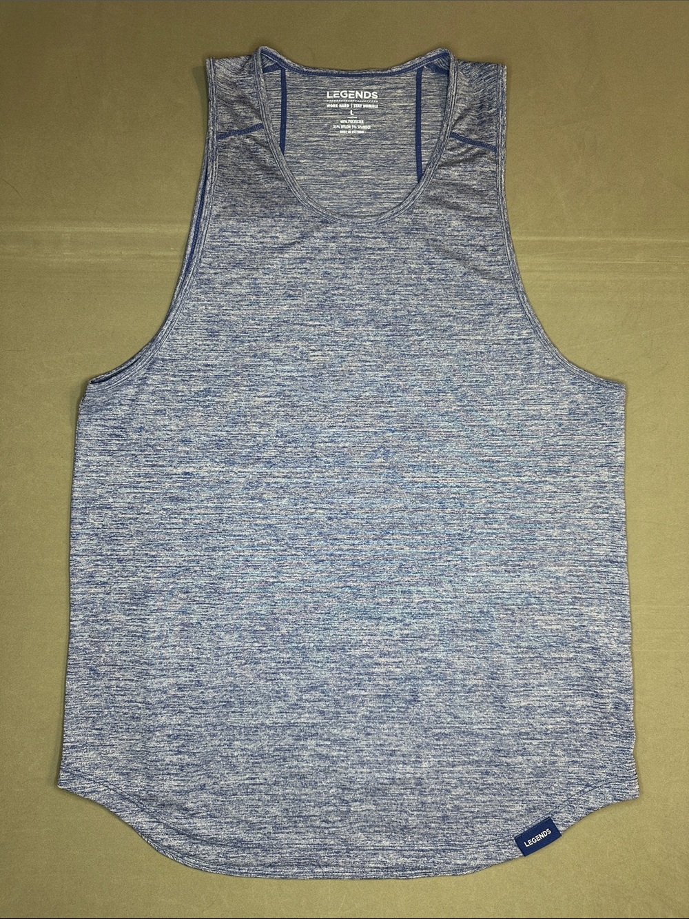 Legends Menβs Heather Blue Performance Tank - L